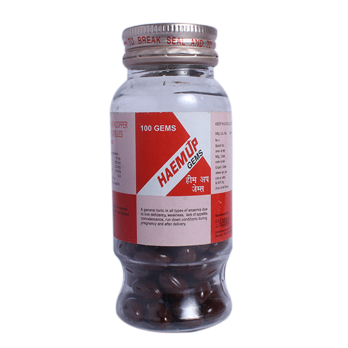 Haem UP Gems Capsule 100's, Pack of 1 Haem UP Gems Capsule 100's, Pack of 1