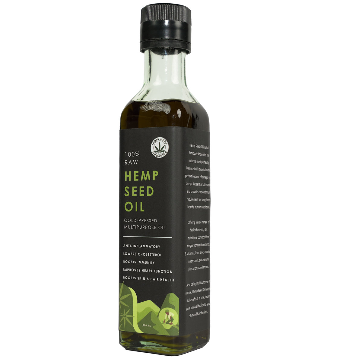India Hemp Organics 100% Raw Hemp Seed Oil, 250 ml, Pack of 1 India Hemp Organics 100% Raw Hemp Seed Oil, 250 ml, Pack of 1