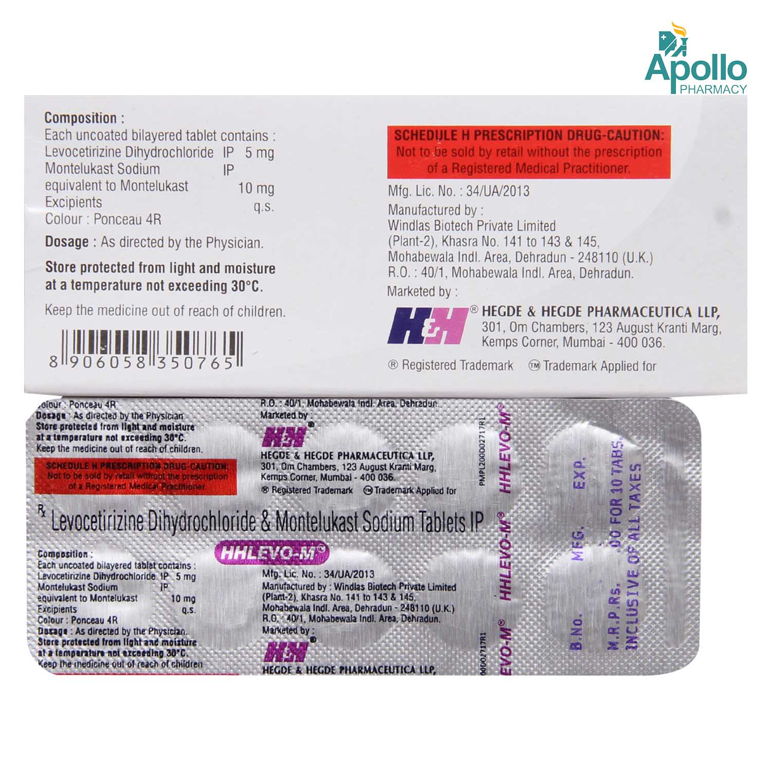 HHlevo-M Tablet 10's, Pack of 10 TABLETS HHlevo-M Tablet 10's, Pack of 10 TABLETS