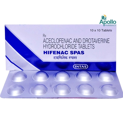 Hifenac Spas Tablet 10's, Pack of 10 TABLETS