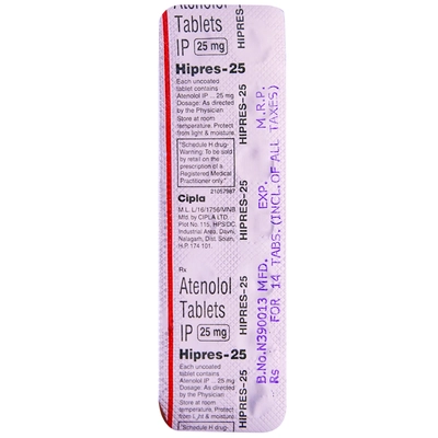 Hipres 25 Tablet 14's, Pack of 14 TABLETS