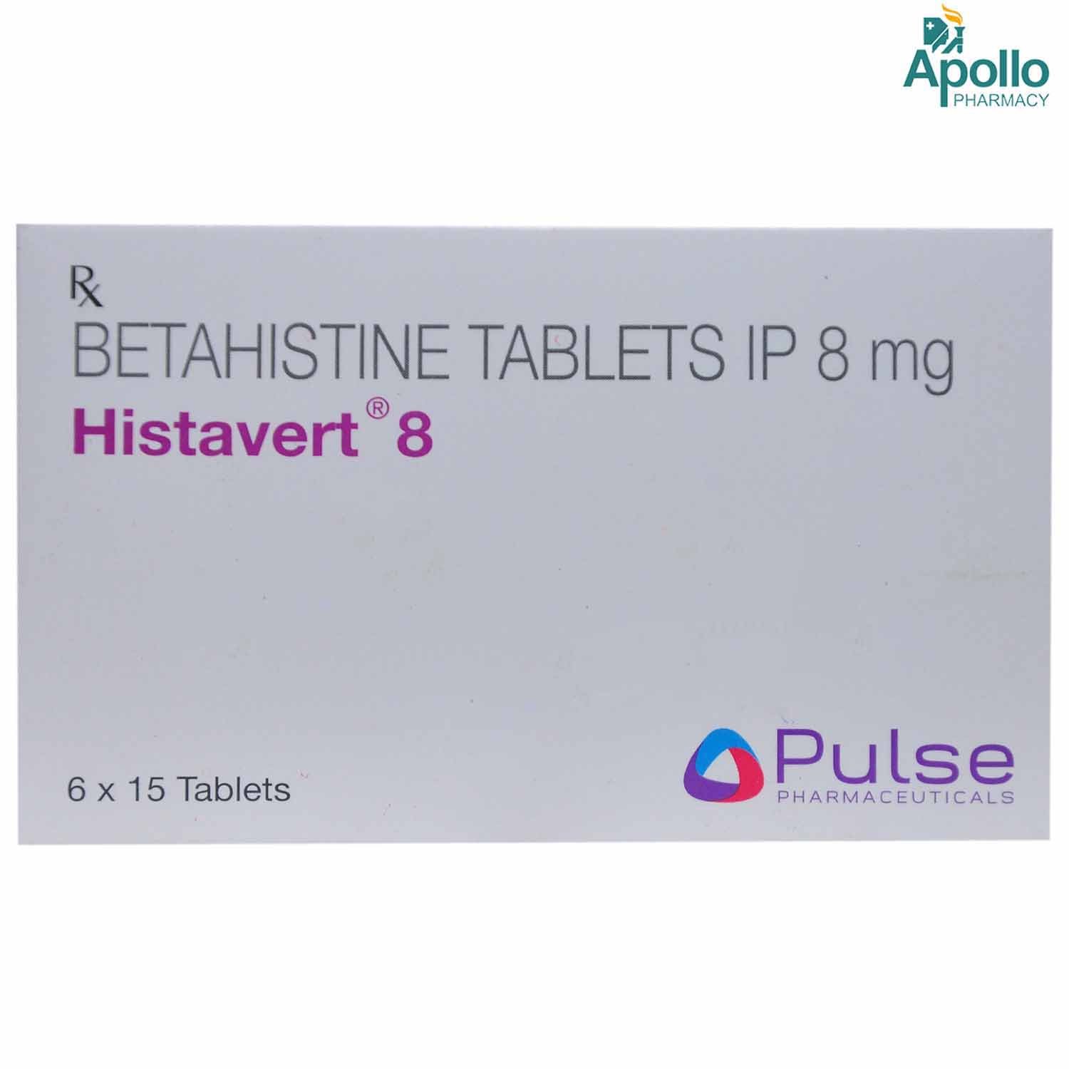 Histavert 8 mg Tablet 15's, Pack of 15 TABLETS Histavert 8 mg Tablet 15's, Pack of 15 TABLETS