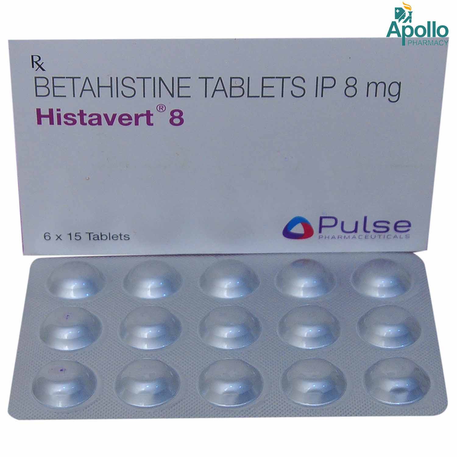Histavert 8 mg Tablet 15's, Pack of 15 TABLETS Histavert 8 mg Tablet 15's, Pack of 15 TABLETS