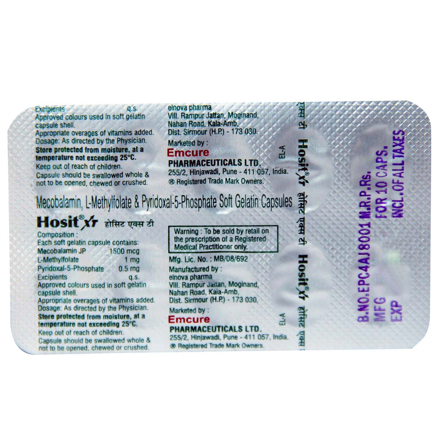 Hosit XT Capsule 10's, Pack of 10 CapsuleS Hosit XT Capsule 10's, Pack of 10 CapsuleS