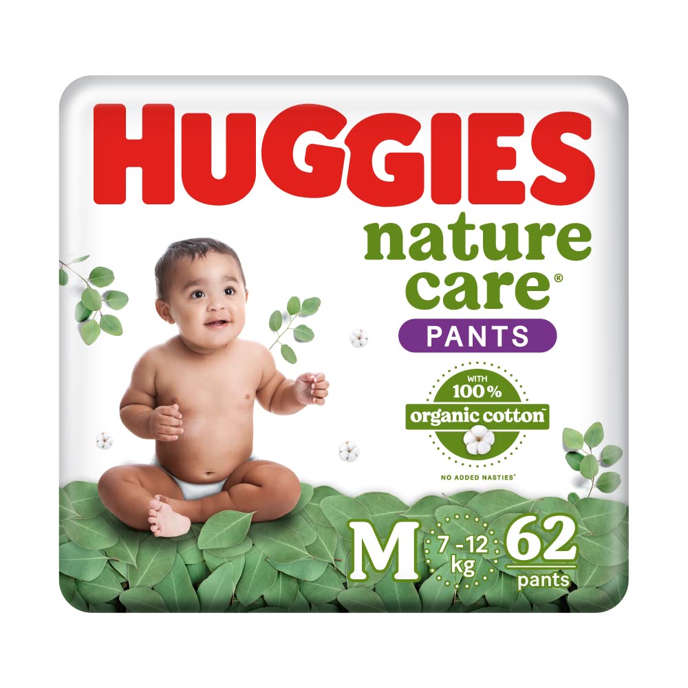 Huggies Nature Care Diaper Pants Medium with 100% Organic Cotton, 62 Count, Pack of 1 Huggies Nature Care Diaper Pants Medium with 100% Organic Cotton, 62 Count, Pack of 1