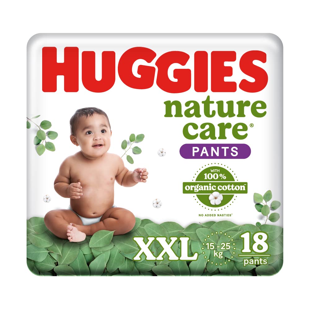 Huggies Nature Care Diaper Pants XXL with 100% Organic Cotton, 18 Count, Pack of 1 Huggies Nature Care Diaper Pants XXL with 100% Organic Cotton, 18 Count, Pack of 1
