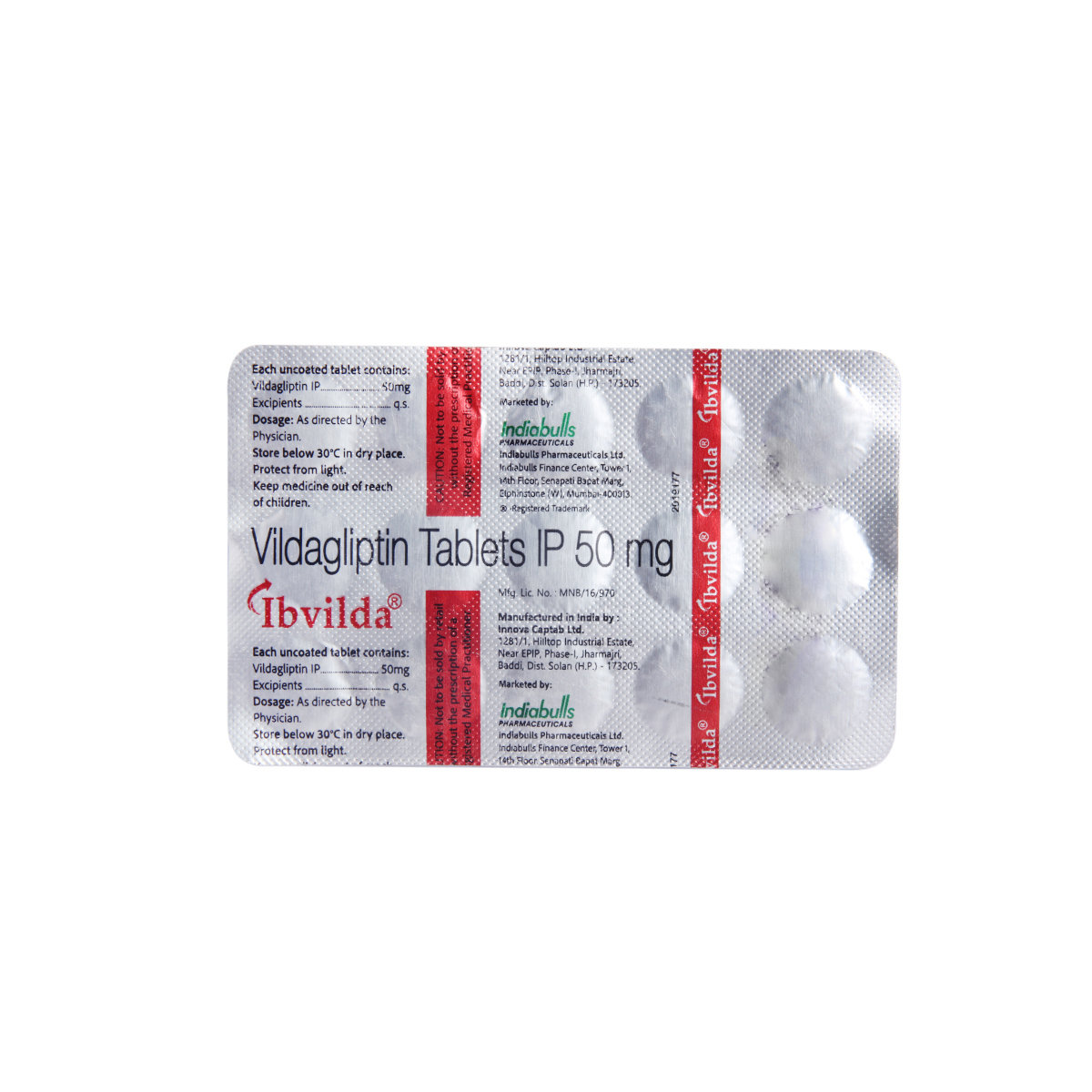 Ibvilda 50 mg Tablet 15's, Pack of 15 TABLETS Ibvilda 50 mg Tablet 15's, Pack of 15 TABLETS