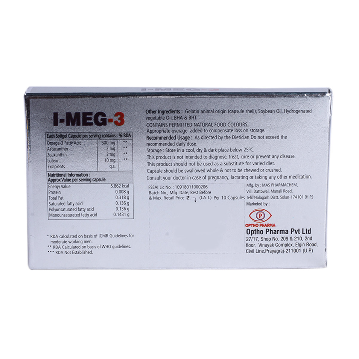 I-Meg 3 Capsule 10's, Pack of 10 CapsuleS I-Meg 3 Capsule 10's, Pack of 10 CapsuleS