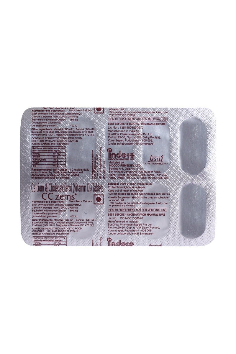 CC Zems Tablet 10's, Pack of 10 CC Zems Tablet 10's, Pack of 10