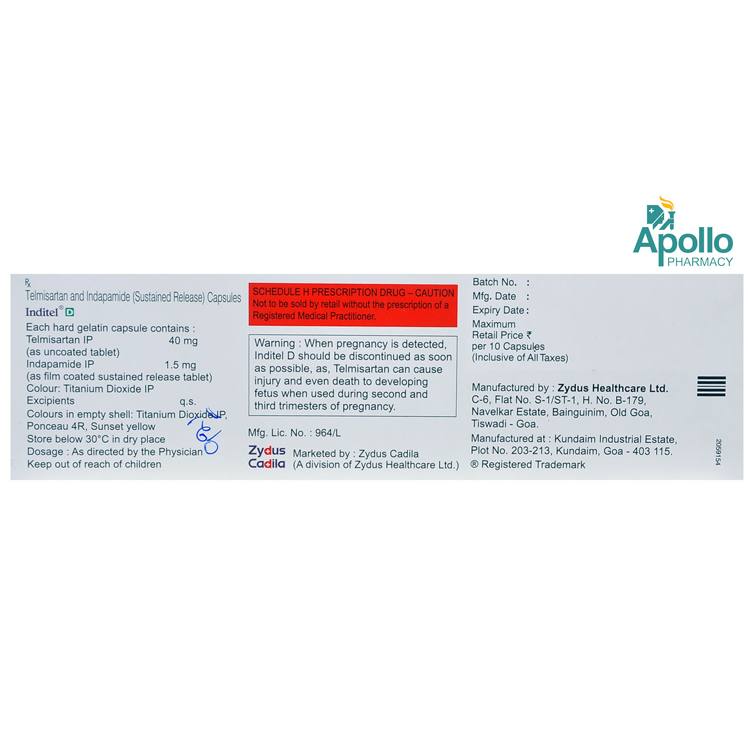 Inditel D Capsule 10's, Pack of 10 Inditel D Capsule 10's, Pack of 10