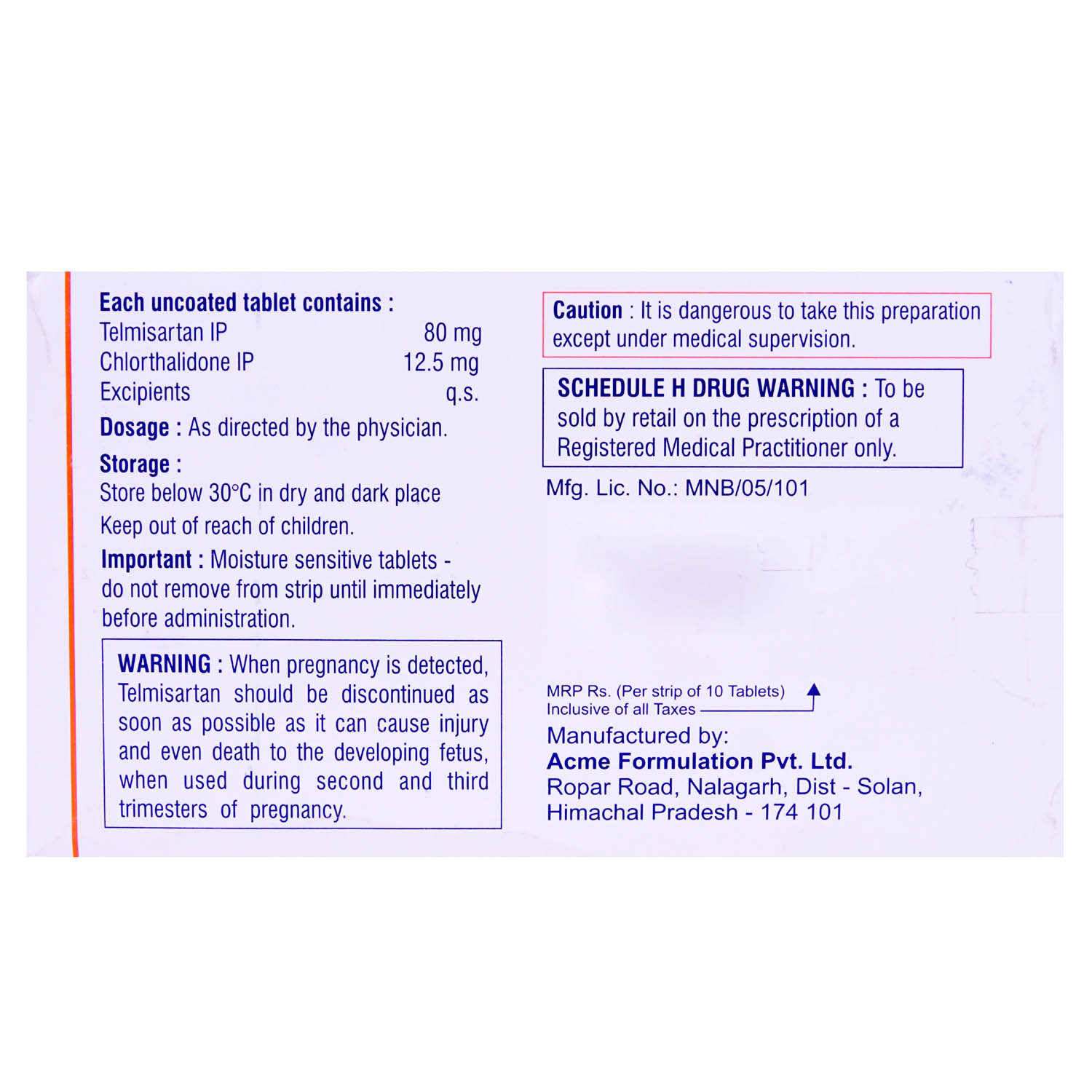 Inditel CH 80 Tablet 10's, Pack of 10 Inditel CH 80 Tablet 10's, Pack of 10