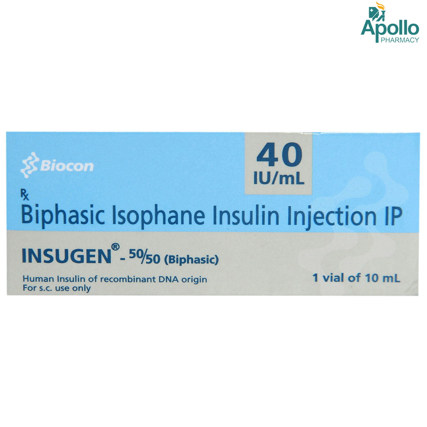 Buy Insugen 50/50 40IU Injection 10 ml Online