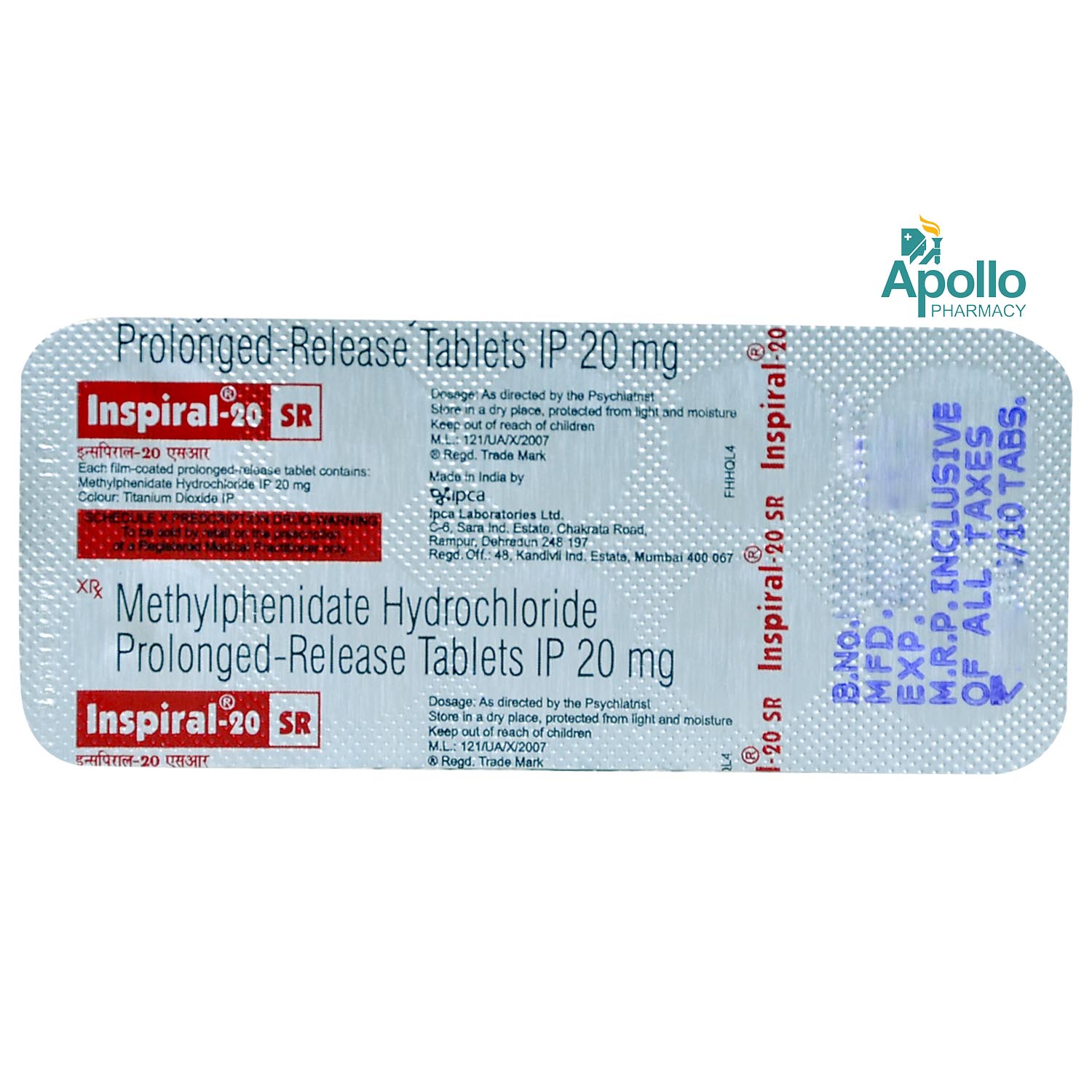 Inspiral 20 SR Tablet 10's, Pack of 10 TABLETS Inspiral 20 SR Tablet 10's, Pack of 10 TABLETS