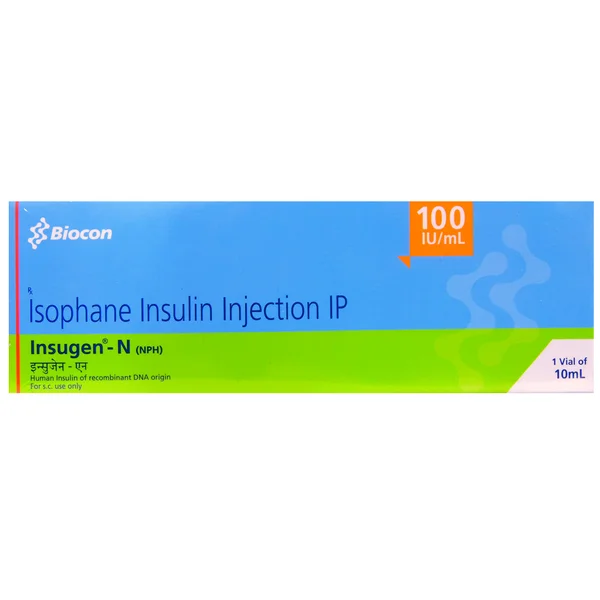 Insugen-N (NPH) 100IU/ml Injection 10 ml, Pack of 1 Injection