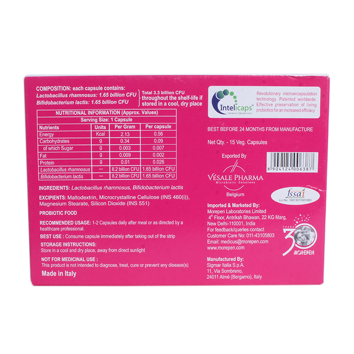 Intebact Capsule 15's, Pack of 15 CAPSULES Intebact Capsule 15's, Pack of 15 CAPSULES