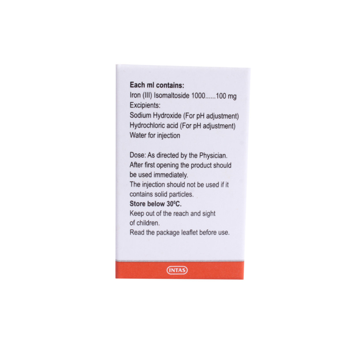 Intafer IV 100 Injection 5 ml, Pack of 1 INJECTION Intafer IV 100 Injection 5 ml, Pack of 1 INJECTION