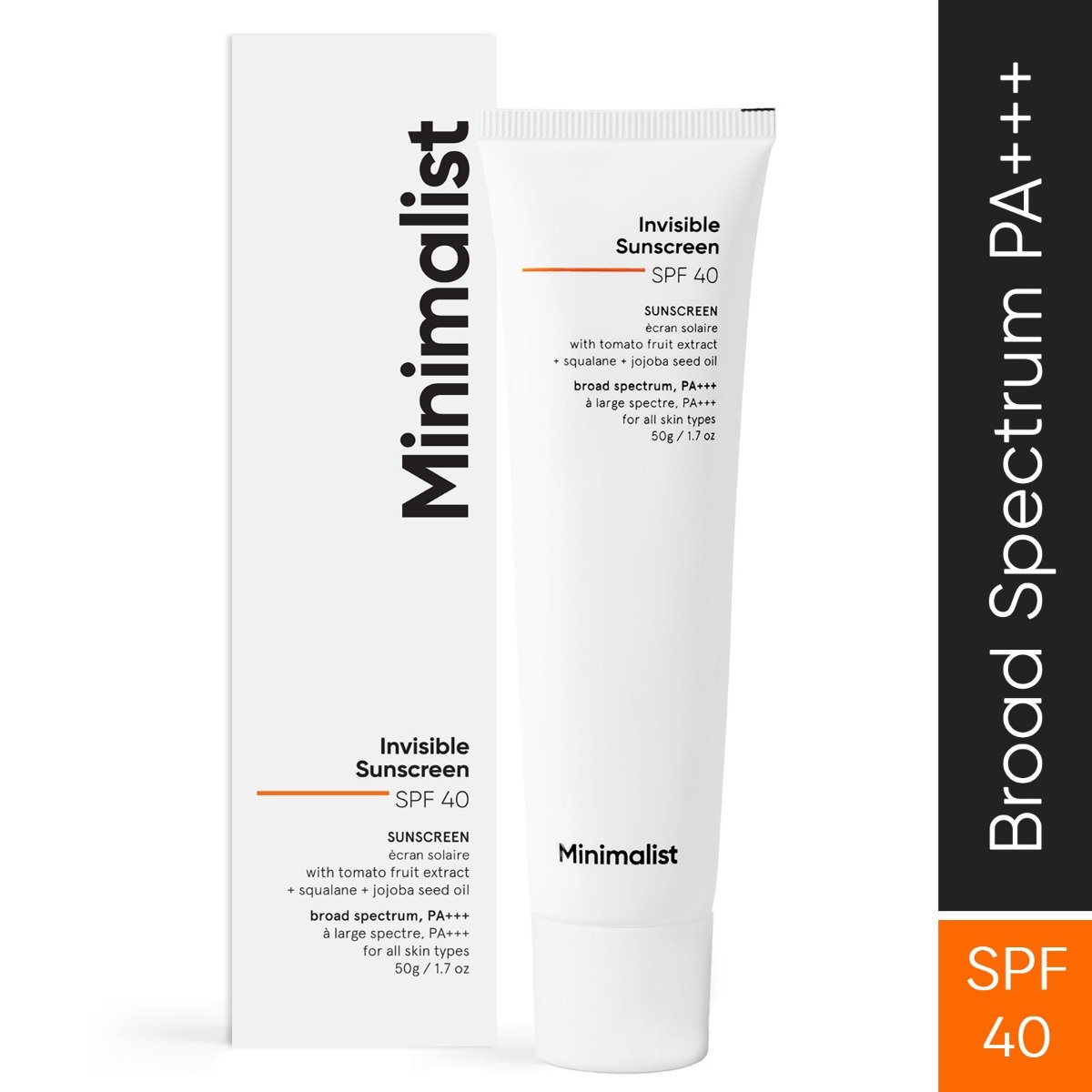 Minimalist SPF 40 PA+++ Invisible Sunscreen 50 gm | Light Gel Based Formula, Pack of 1 Minimalist SPF 40 PA+++ Invisible Sunscreen 50 gm | Light Gel Based Formula, Pack of 1