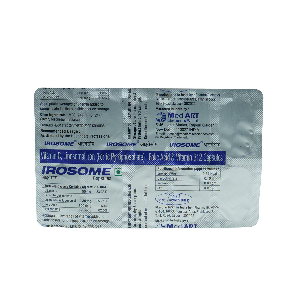 Irosome Capsule 10's, Pack of 10 CapsuleS Irosome Capsule 10's, Pack of 10 CapsuleS