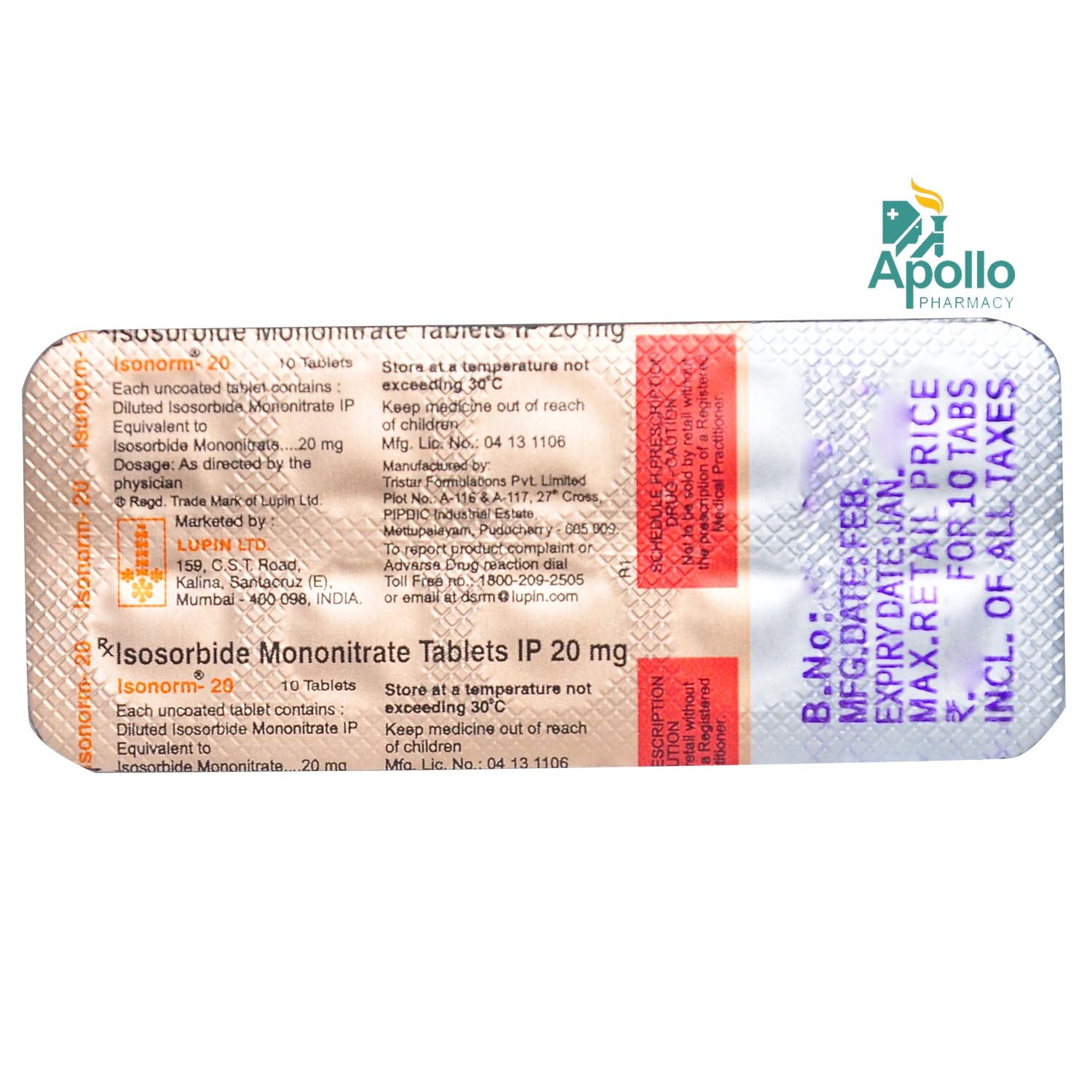 Isonorm 20 Tablet 10's, Pack of 10 TabletS Isonorm 20 Tablet 10's, Pack of 10 TabletS