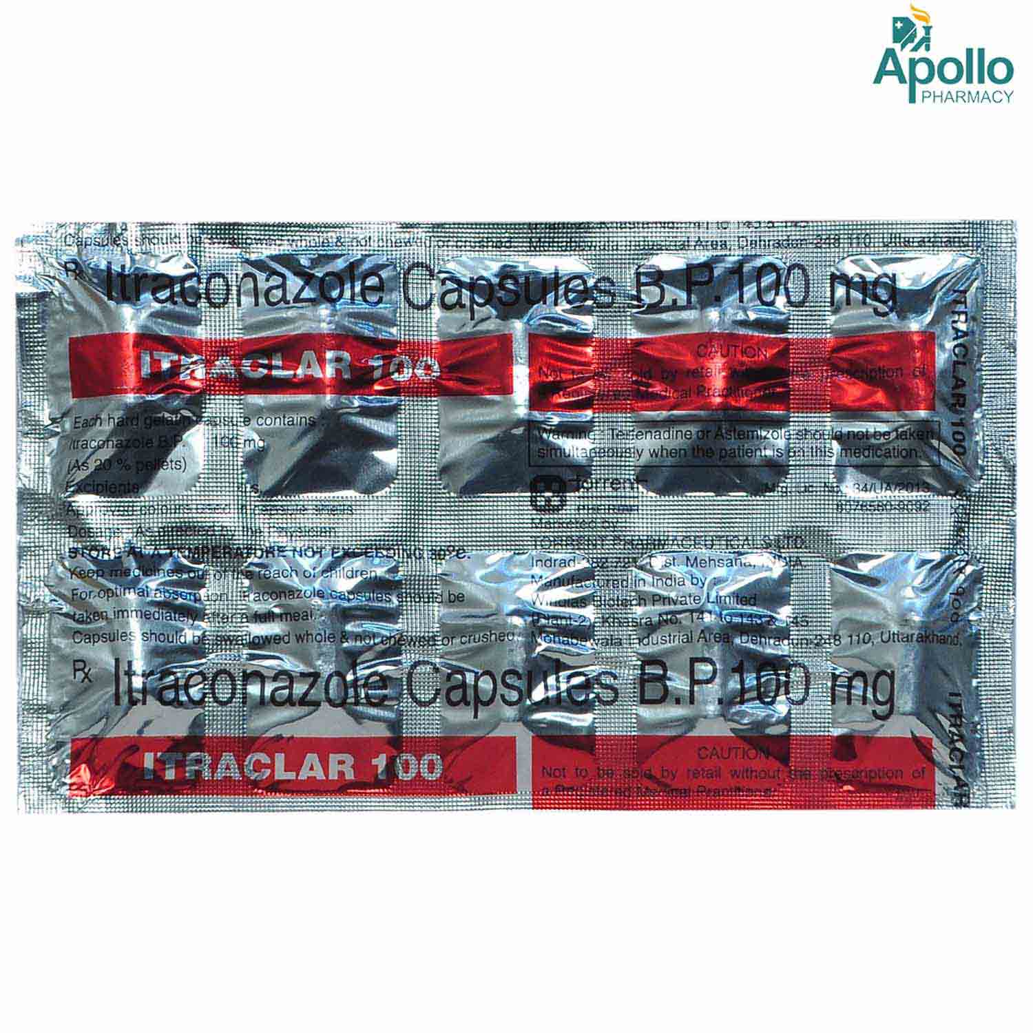 ITRACLAR 100MG CAPSULE 10'S, Pack of 10 CapsuleS ITRACLAR 100MG CAPSULE 10'S, Pack of 10 CapsuleS