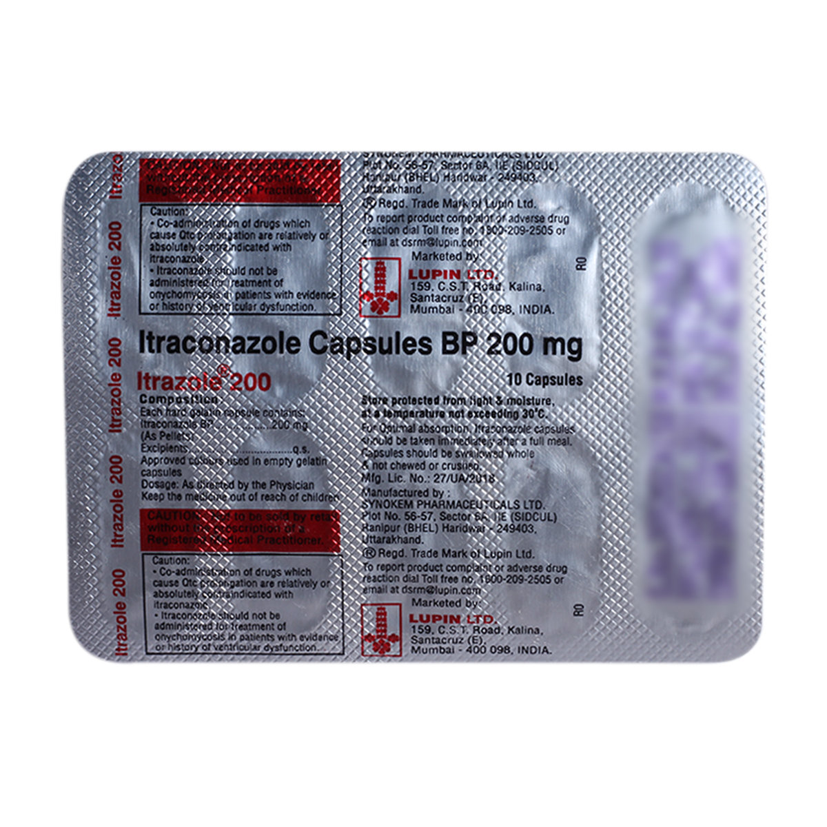 Itrazole 200 Capsule 10's, Pack of 10 CAPSULES Itrazole 200 Capsule 10's, Pack of 10 CAPSULES