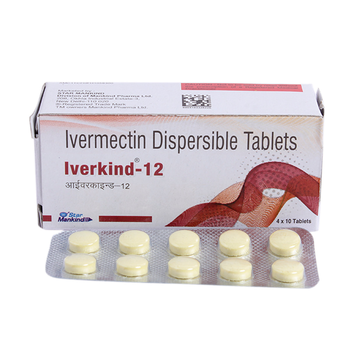 Iverkind-12 DT Tablet 10's, Pack of 10 TabletS Iverkind-12 DT Tablet 10's, Pack of 10 TabletS