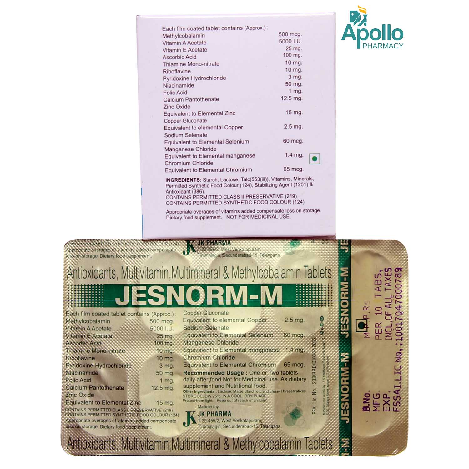 Jesnorm-M Tablet 10's, Pack of 10 TABLETS Jesnorm-M Tablet 10's, Pack of 10 TABLETS