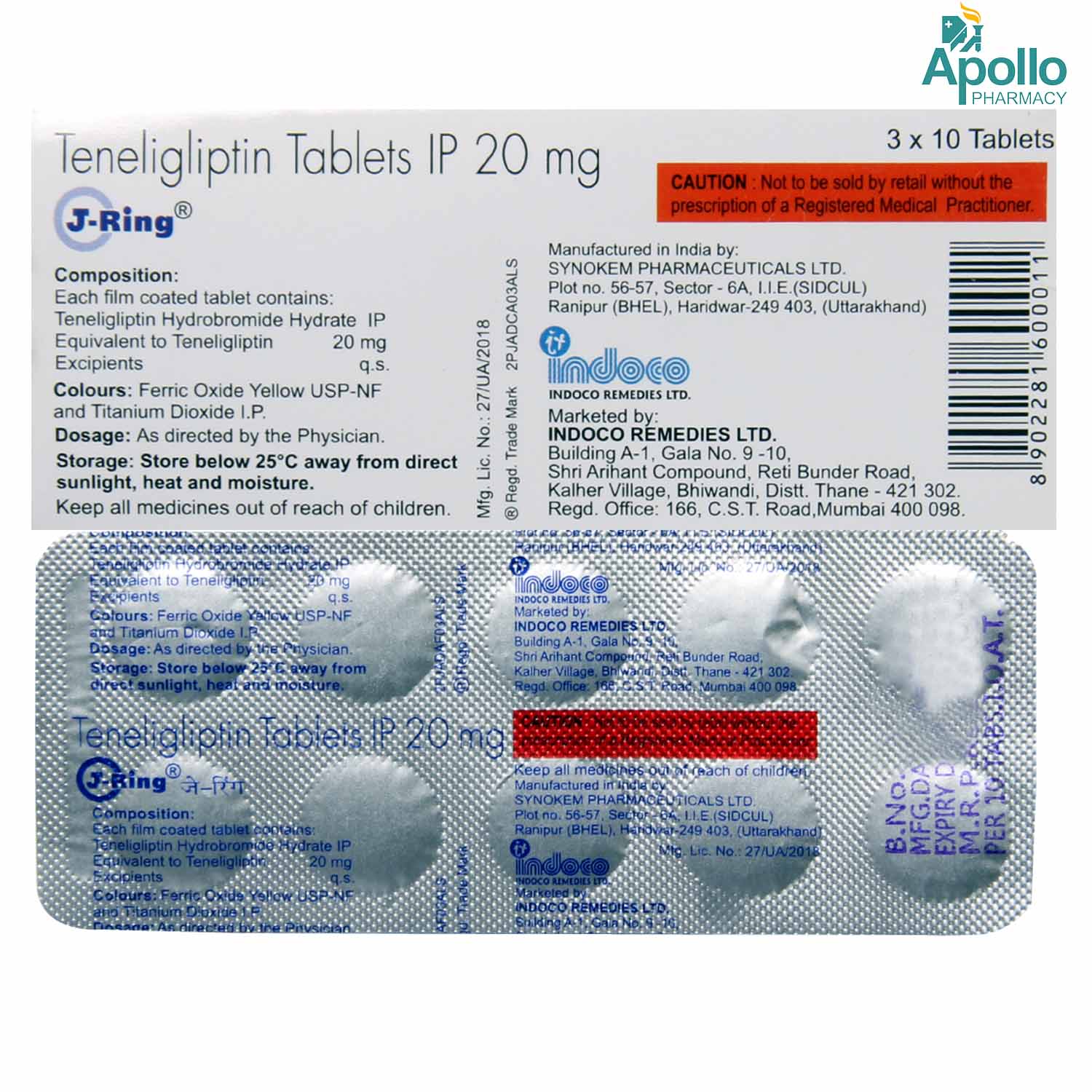 J RING TABLET 10'S , Pack of 10 TabletS J RING TABLET 10'S , Pack of 10 TabletS