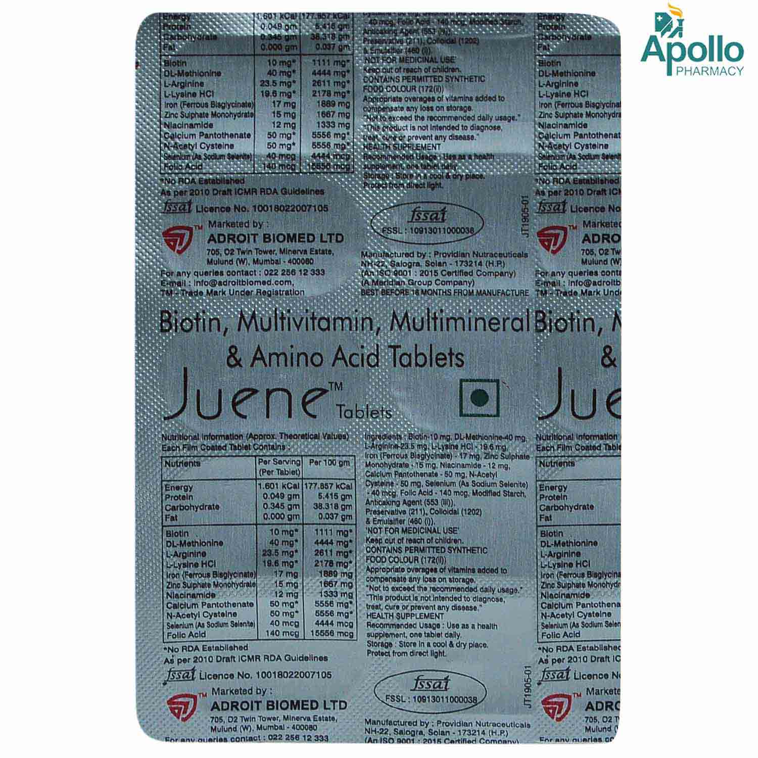 Juene Tablet 10's, Pack of 10 TABLETS Juene Tablet 10's, Pack of 10 TABLETS