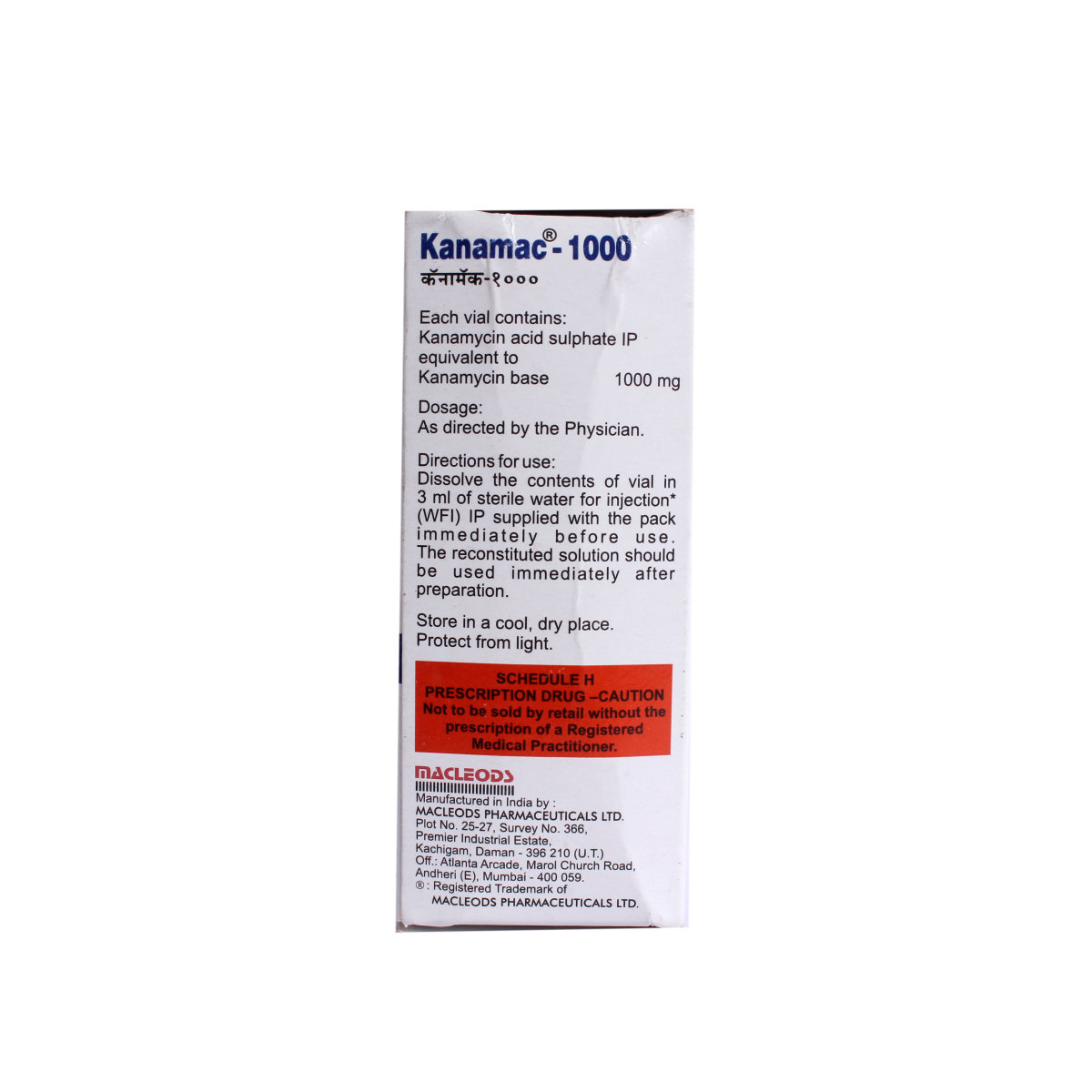 Kanamac 1000 mg Injection, Pack of 1 INJECTION Kanamac 1000 mg Injection, Pack of 1 INJECTION
