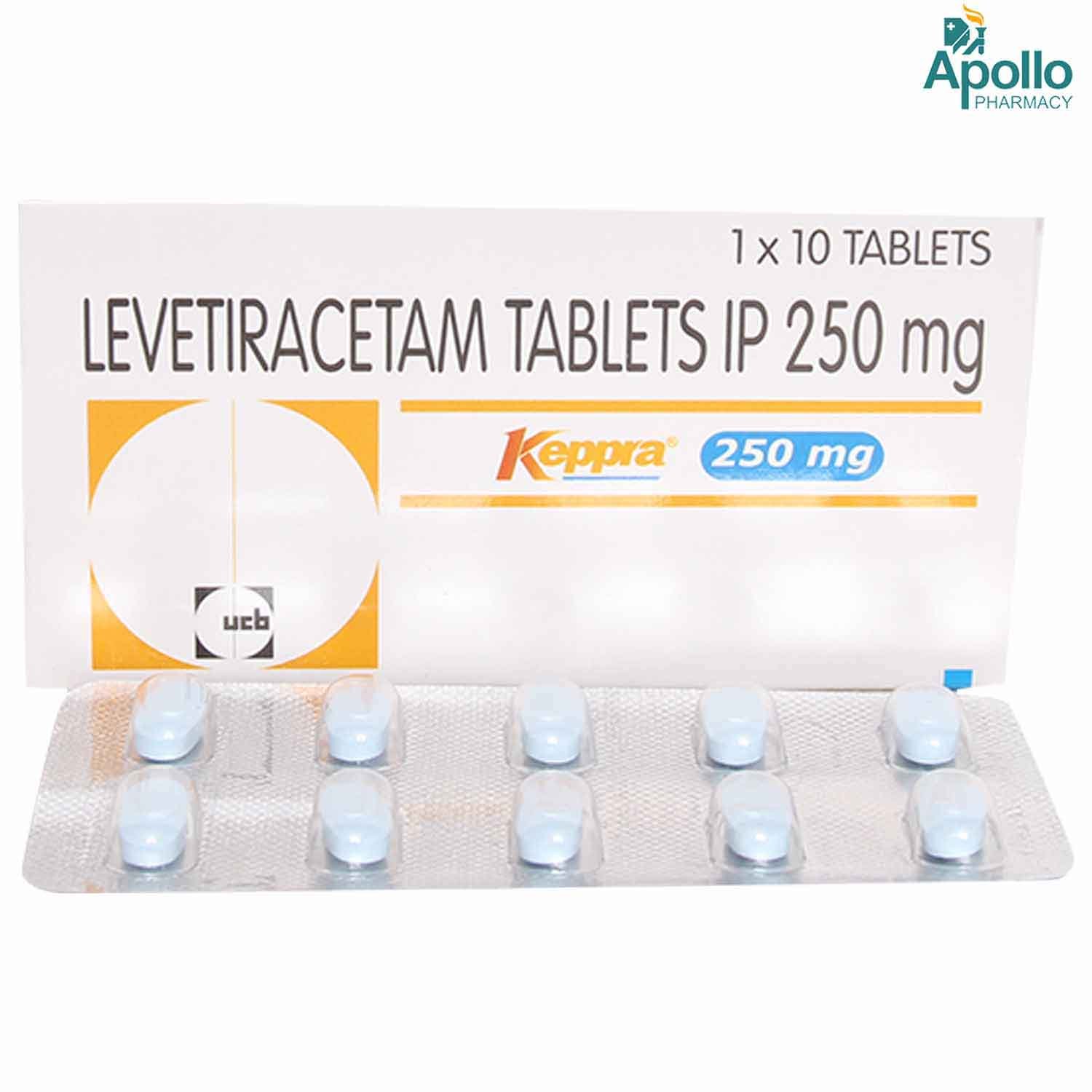 Keppra 250 mg Tablet 10's, Pack of 10 TABLETS Keppra 250 mg Tablet 10's, Pack of 10 TABLETS