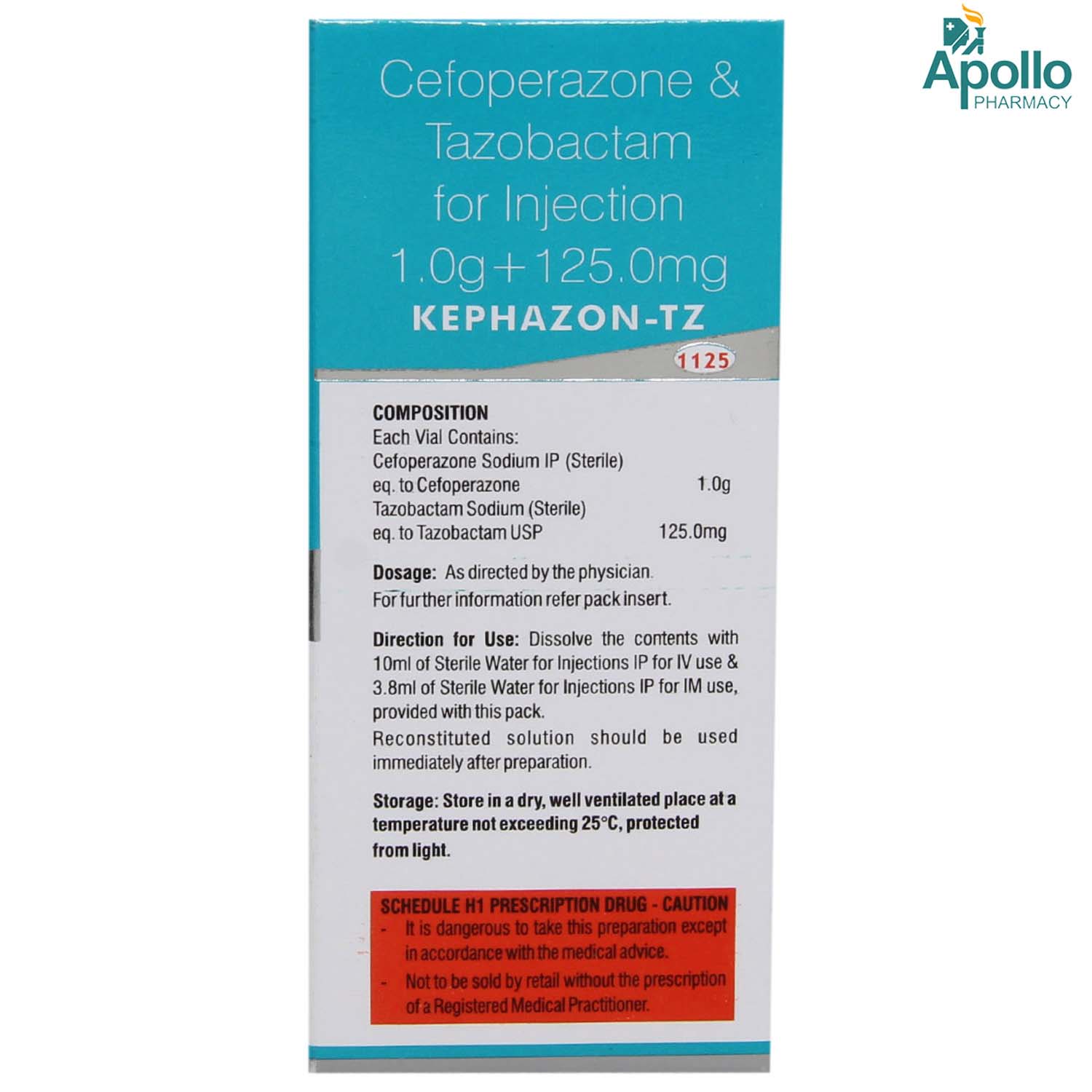 KEPHAZON TZ 1125MG INJECTION, Pack of 1 INJECTION KEPHAZON TZ 1125MG INJECTION, Pack of 1 INJECTION