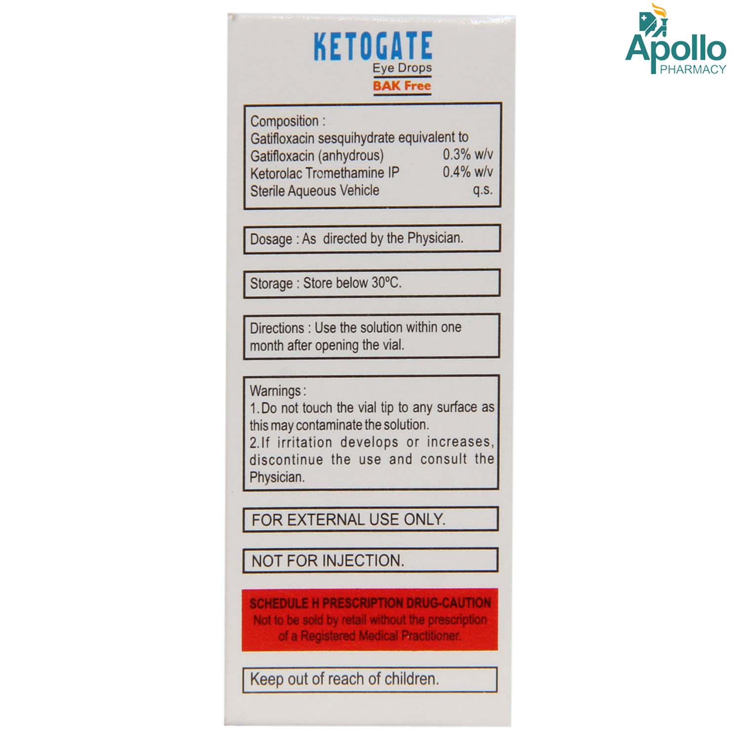 Ketogate Eye Drops 5 ml, Pack of 1 Eye Drops Ketogate Eye Drops 5 ml, Pack of 1 Eye Drops