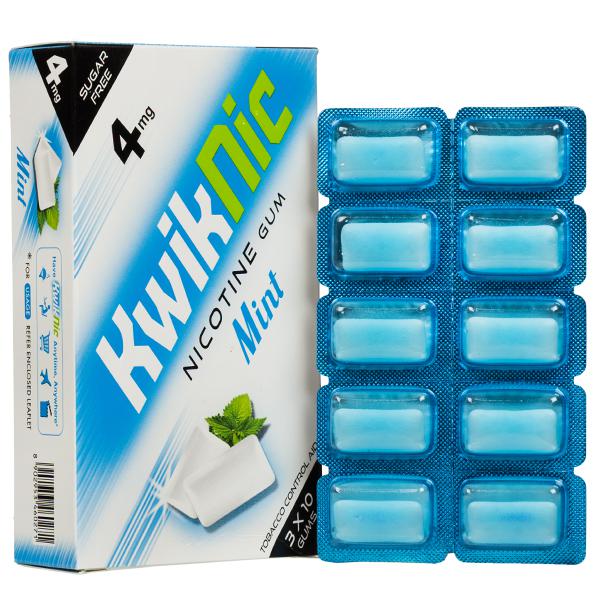 Buy Kwiknic Nicotine 4 mg Mint Flavour, 10 Chewing Gum Online