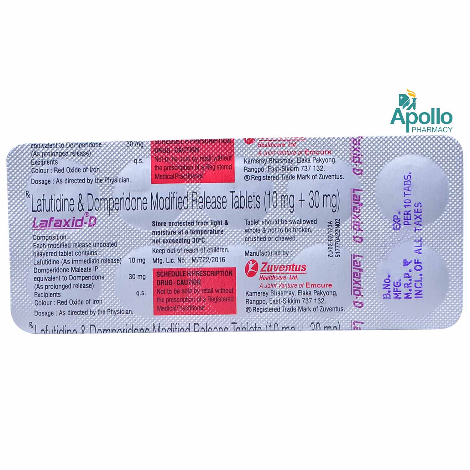 Lafaxid-D Tablet 10's, Pack of 10 TABLETS Lafaxid-D Tablet 10's, Pack of 10 TABLETS
