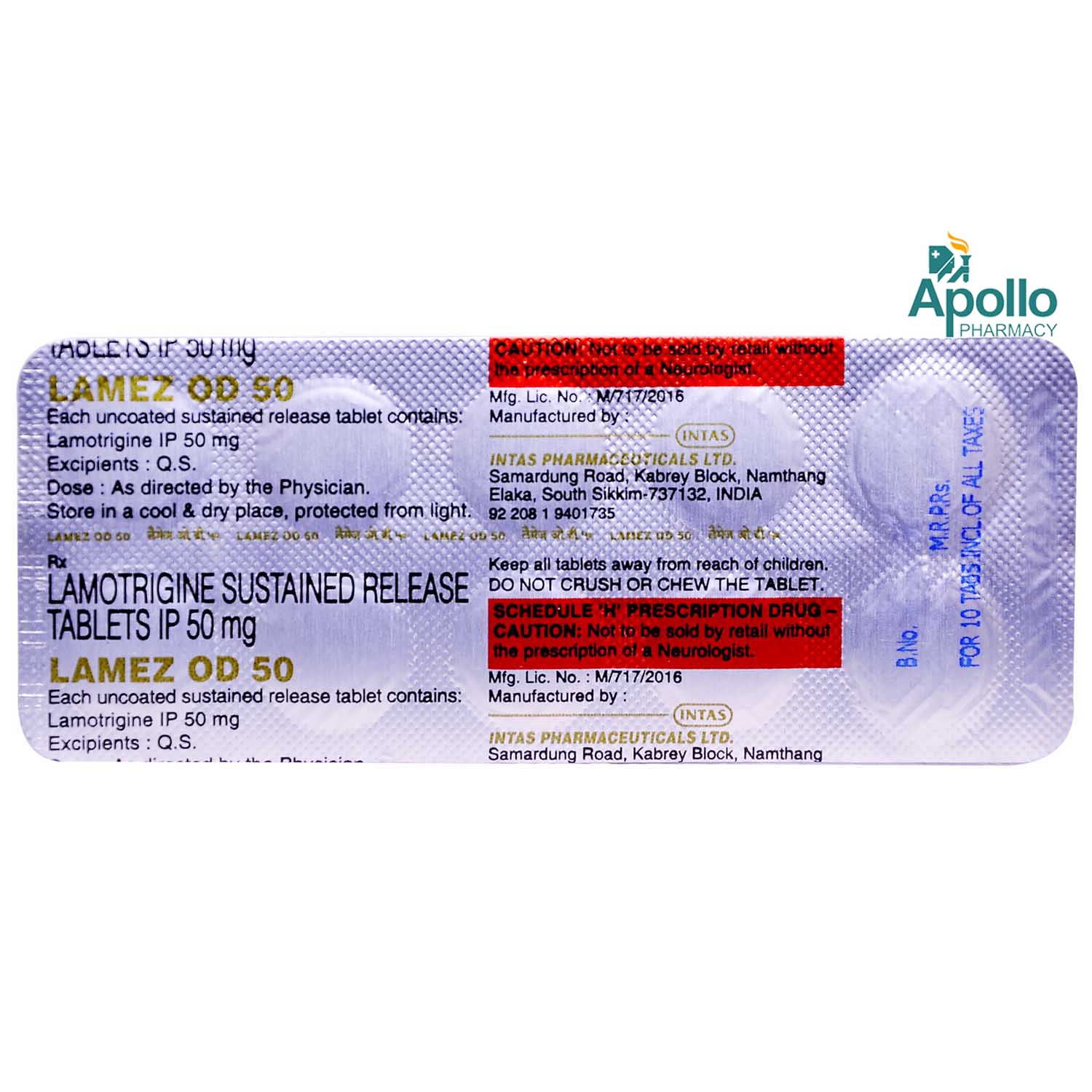 Lamez OD 50 Tablet 10's, Pack of 10 TabletS Lamez OD 50 Tablet 10's, Pack of 10 TabletS