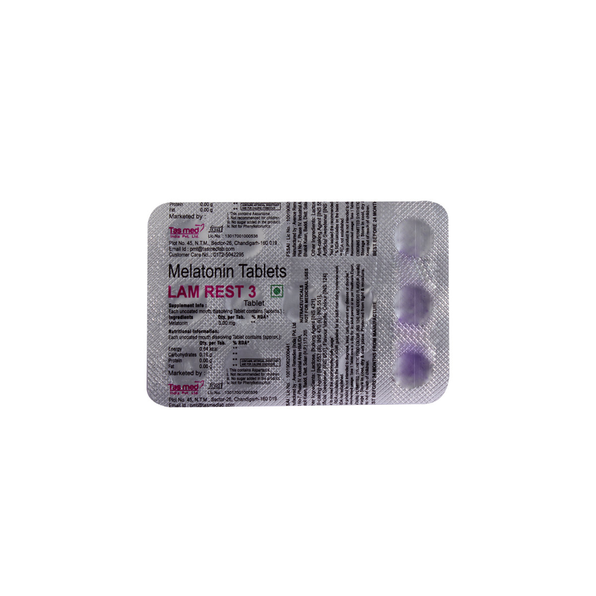 Lam Rest 3mg Md Tablet 15's, Pack of 15 TabletS Lam Rest 3mg Md Tablet 15's, Pack of 15 TabletS