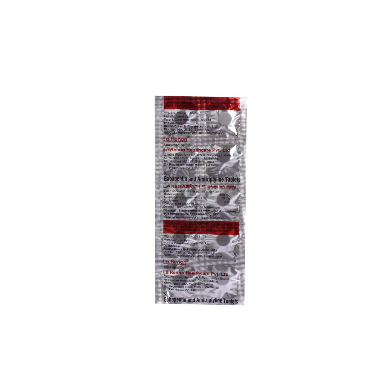 Laregab-AT LS Tablet 10's, Pack of 10 TABLETS Laregab-AT LS Tablet 10's, Pack of 10 TABLETS