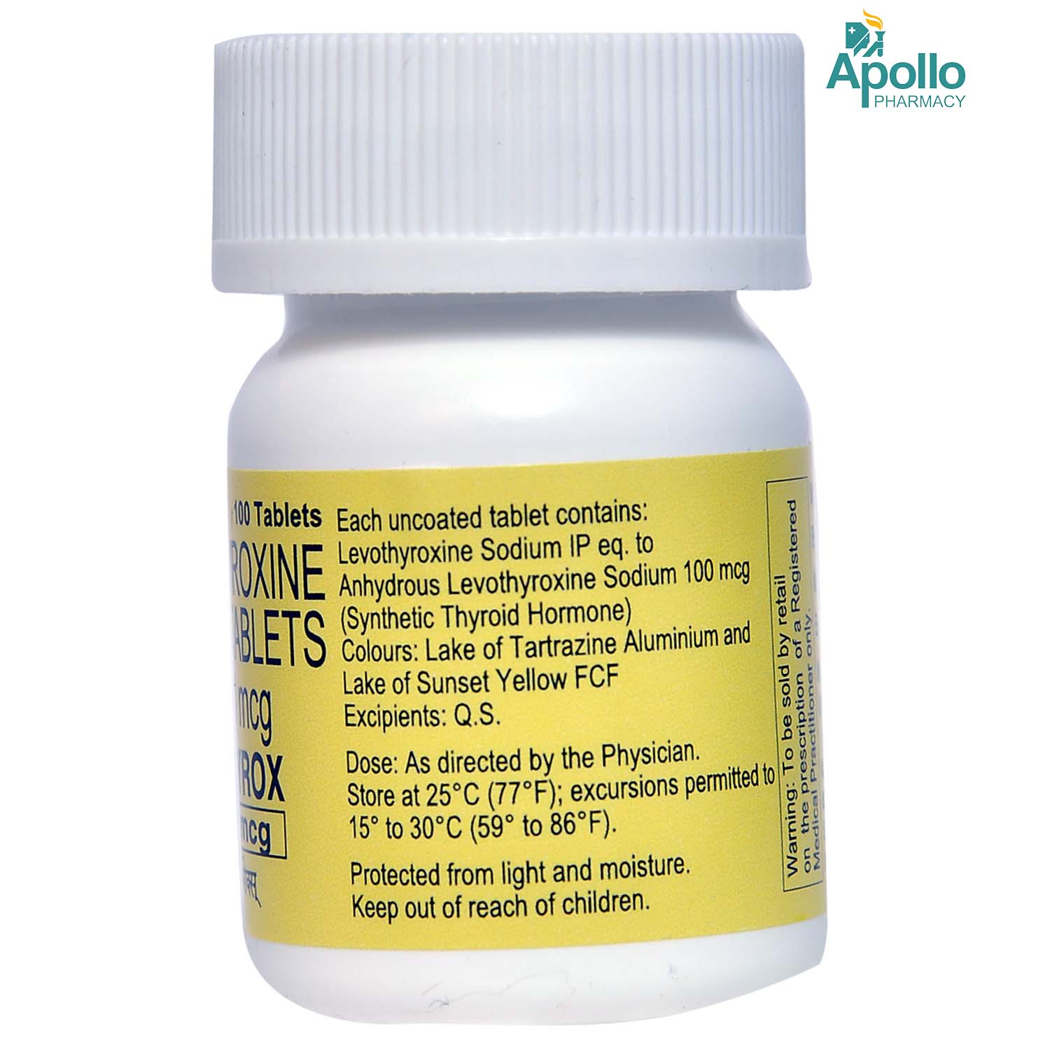 Lethyrox 100 mcg Tablet 100's, Pack of 1 Tablet Lethyrox 100 mcg Tablet 100's, Pack of 1 Tablet