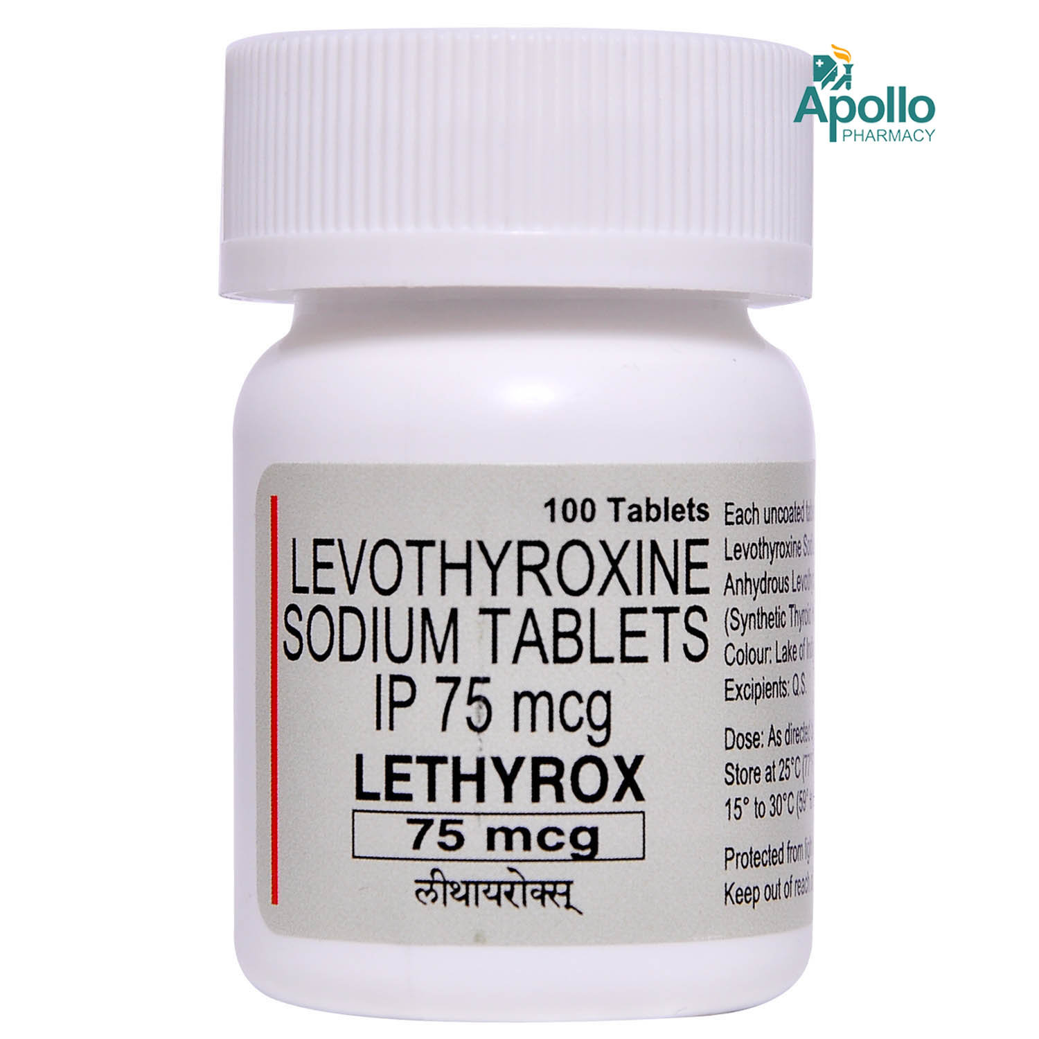 Lethyrox 75 mcg Tablet 100's, Pack of 1 TABLET Lethyrox 75 mcg Tablet 100's, Pack of 1 TABLET