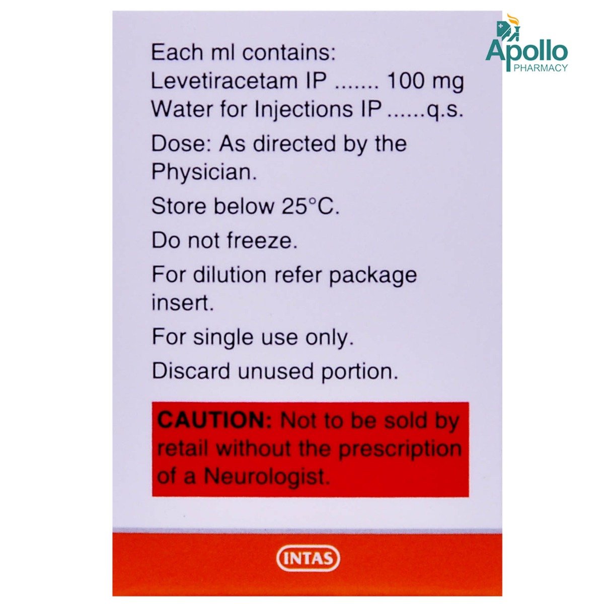 LEVERA 100MG INJECTION 5ML, Pack of 1 Injection LEVERA 100MG INJECTION 5ML, Pack of 1 Injection