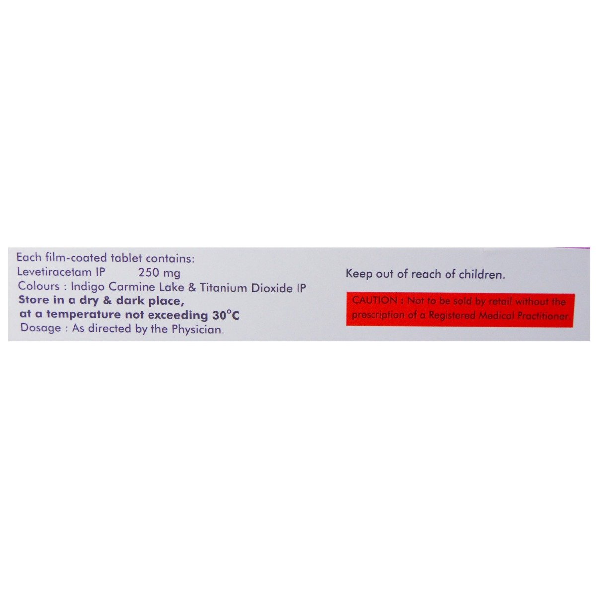 Levacetam 250 Tablet 10's, Pack of 10 TABLETS Levacetam 250 Tablet 10's, Pack of 10 TABLETS