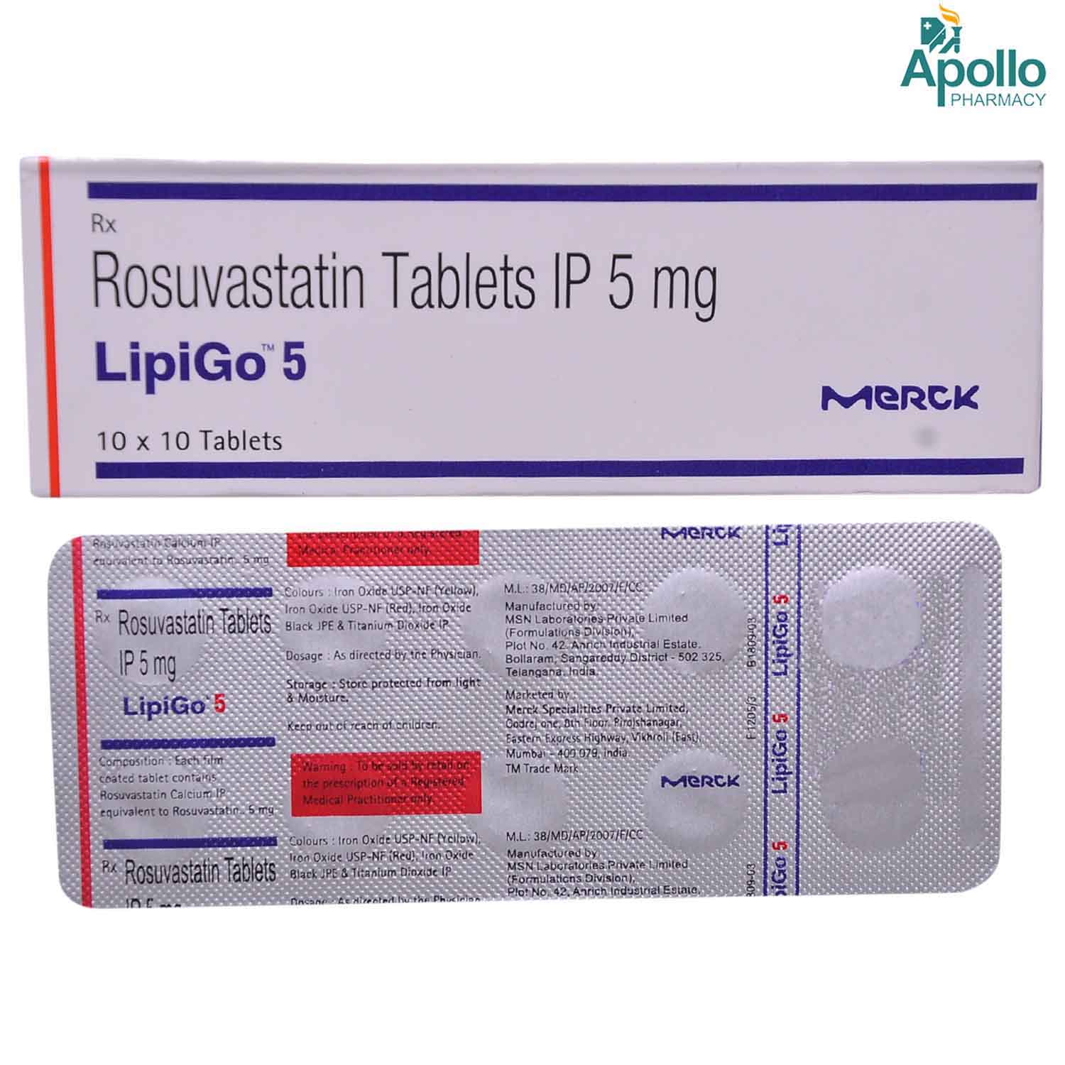 Lipigo 5 mg Tablet 10's, Pack of 10 TABLETS Lipigo 5 mg Tablet 10's, Pack of 10 TABLETS