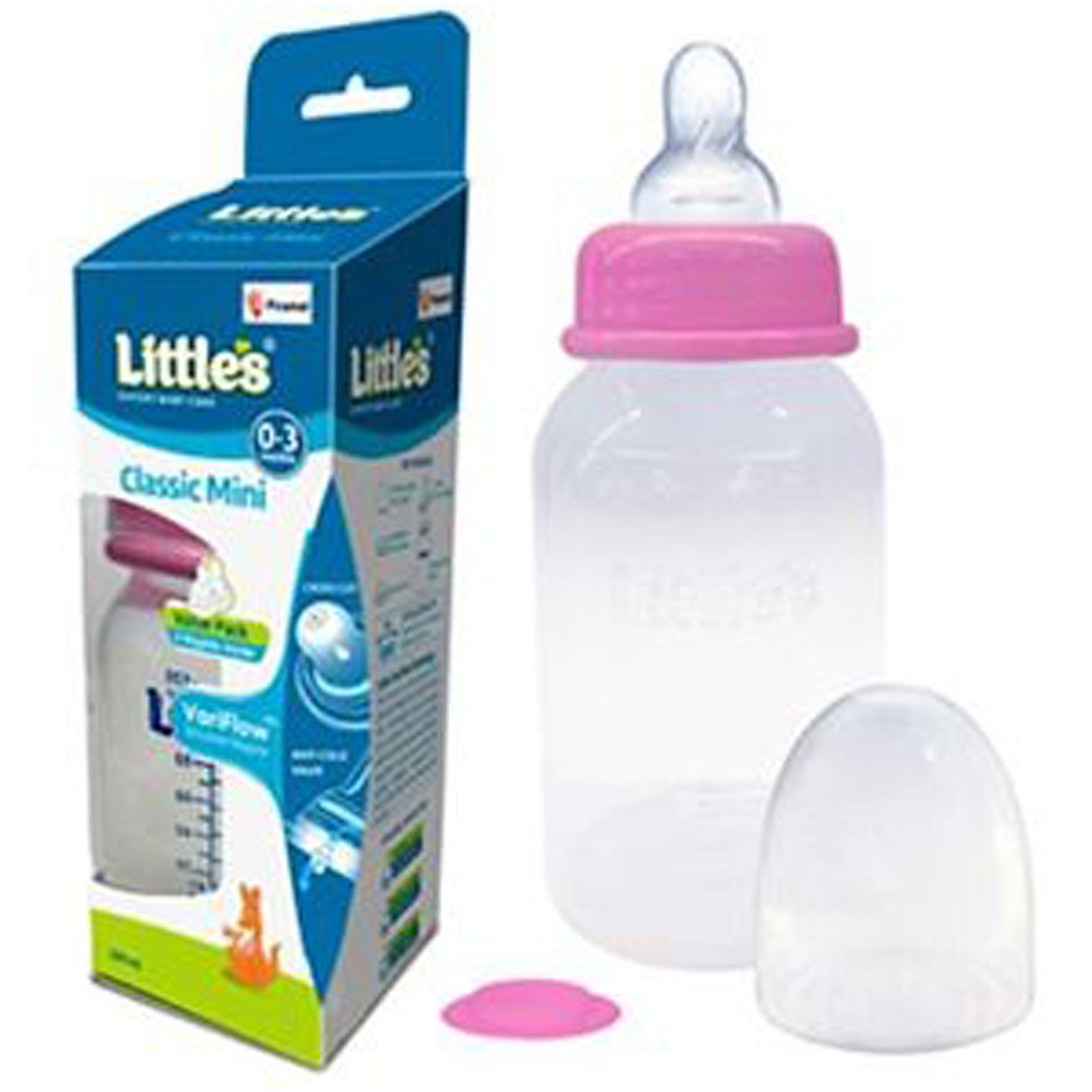 Little's Classic Mini Pink Feeding Bottle, 120ml, Pack of 1 Little's Classic Mini Pink Feeding Bottle, 120ml, Pack of 1