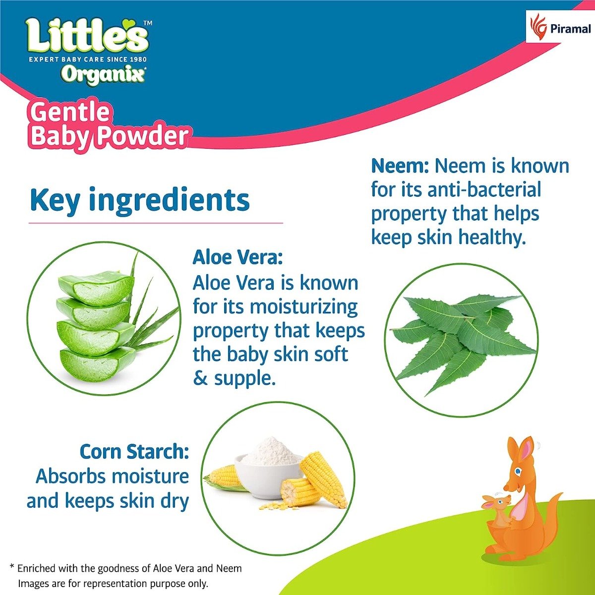 Little's Organix Gentle Baby Powder, 400 gm, Pack of 1 Little's Organix Gentle Baby Powder, 400 gm, Pack of 1