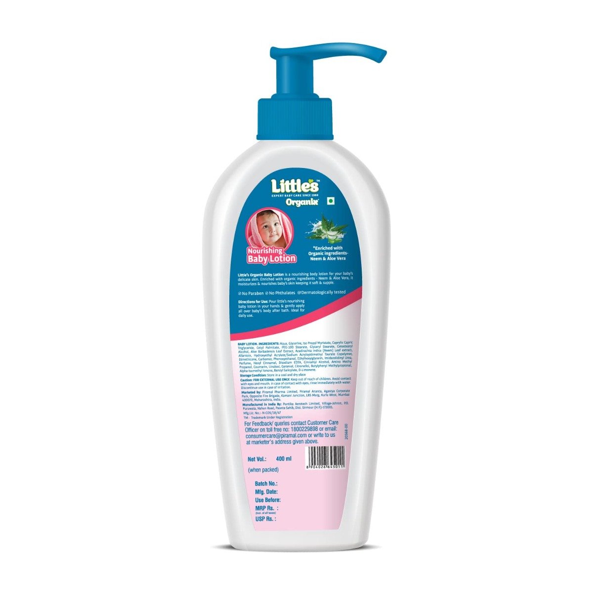 Little's Organix Nourishing Baby Lotion, 400 ml, Pack of 1 Little's Organix Nourishing Baby Lotion, 400 ml, Pack of 1