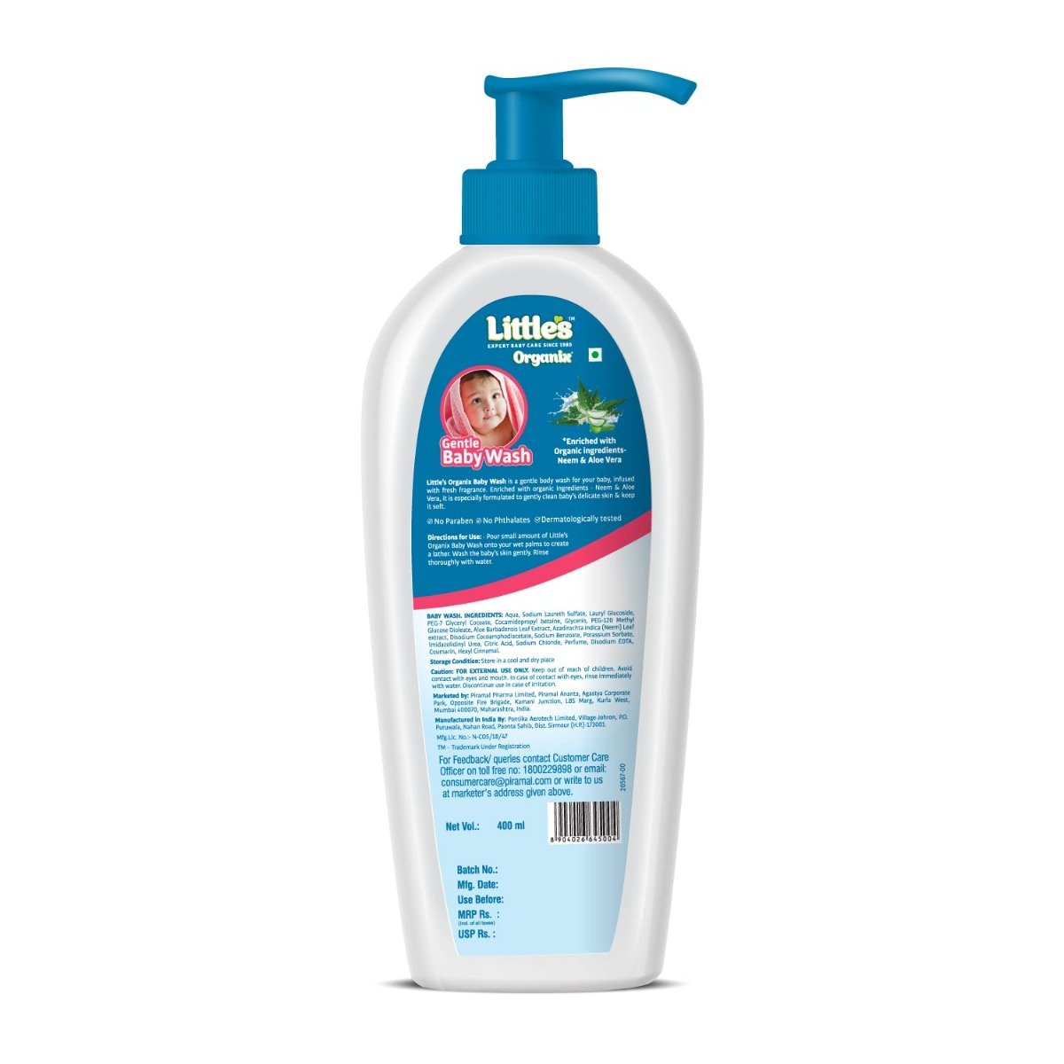 Little's Organix Gentle Baby Wash, 400 ml, Pack of 1 Little's Organix Gentle Baby Wash, 400 ml, Pack of 1