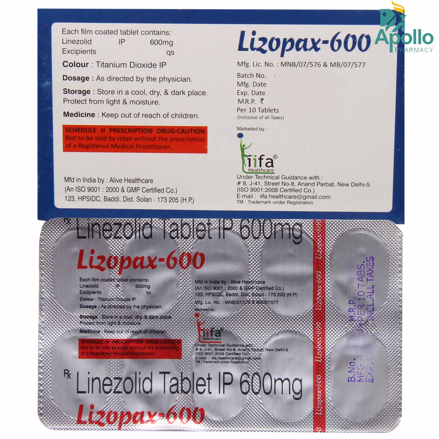 Lizopax-600 mg Tablet 10's, Pack of 10 TabletS Lizopax-600 mg Tablet 10's, Pack of 10 TabletS