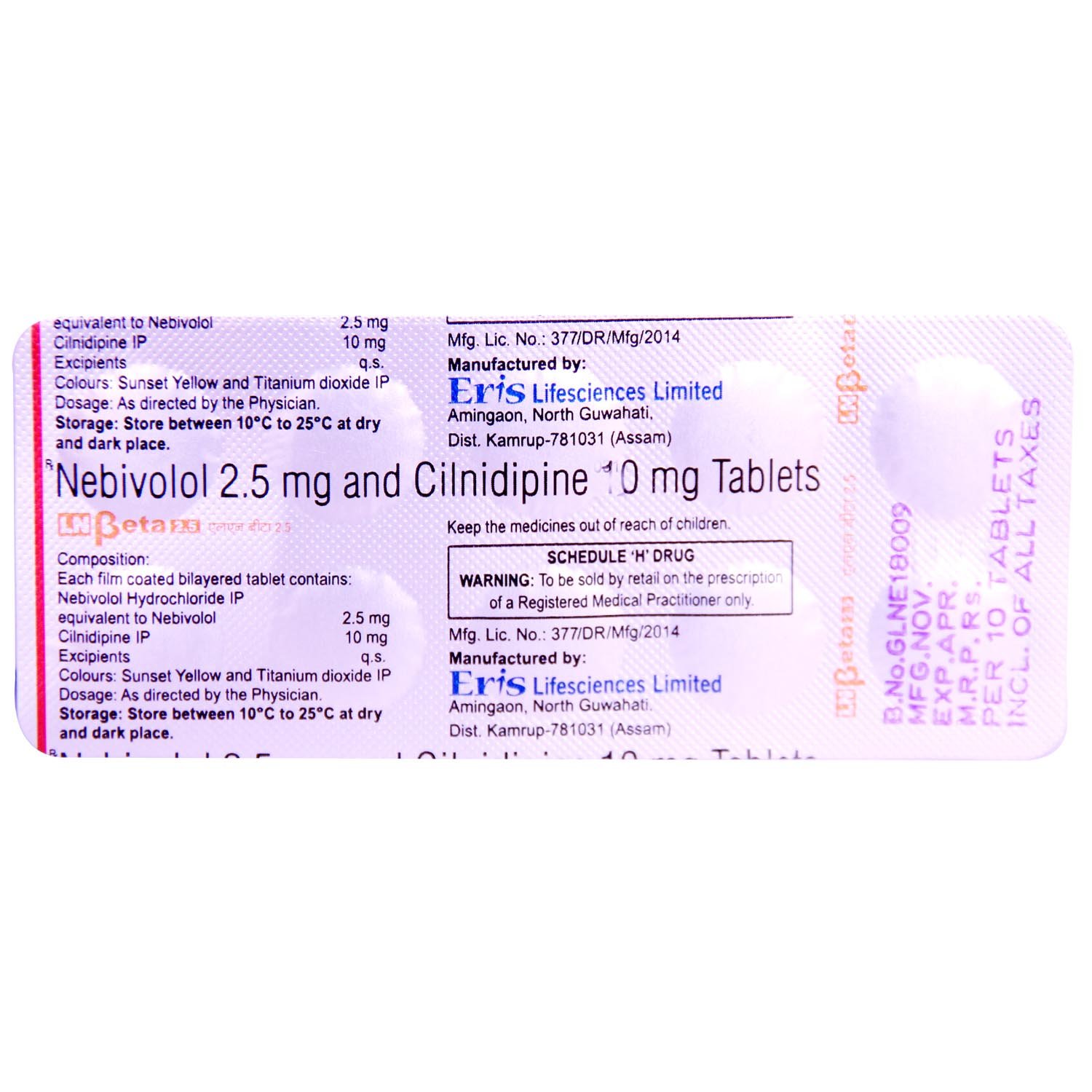 LN Beta 2.5 Tablet 10's, Pack of 10 TABLETS LN Beta 2.5 Tablet 10's, Pack of 10 TABLETS