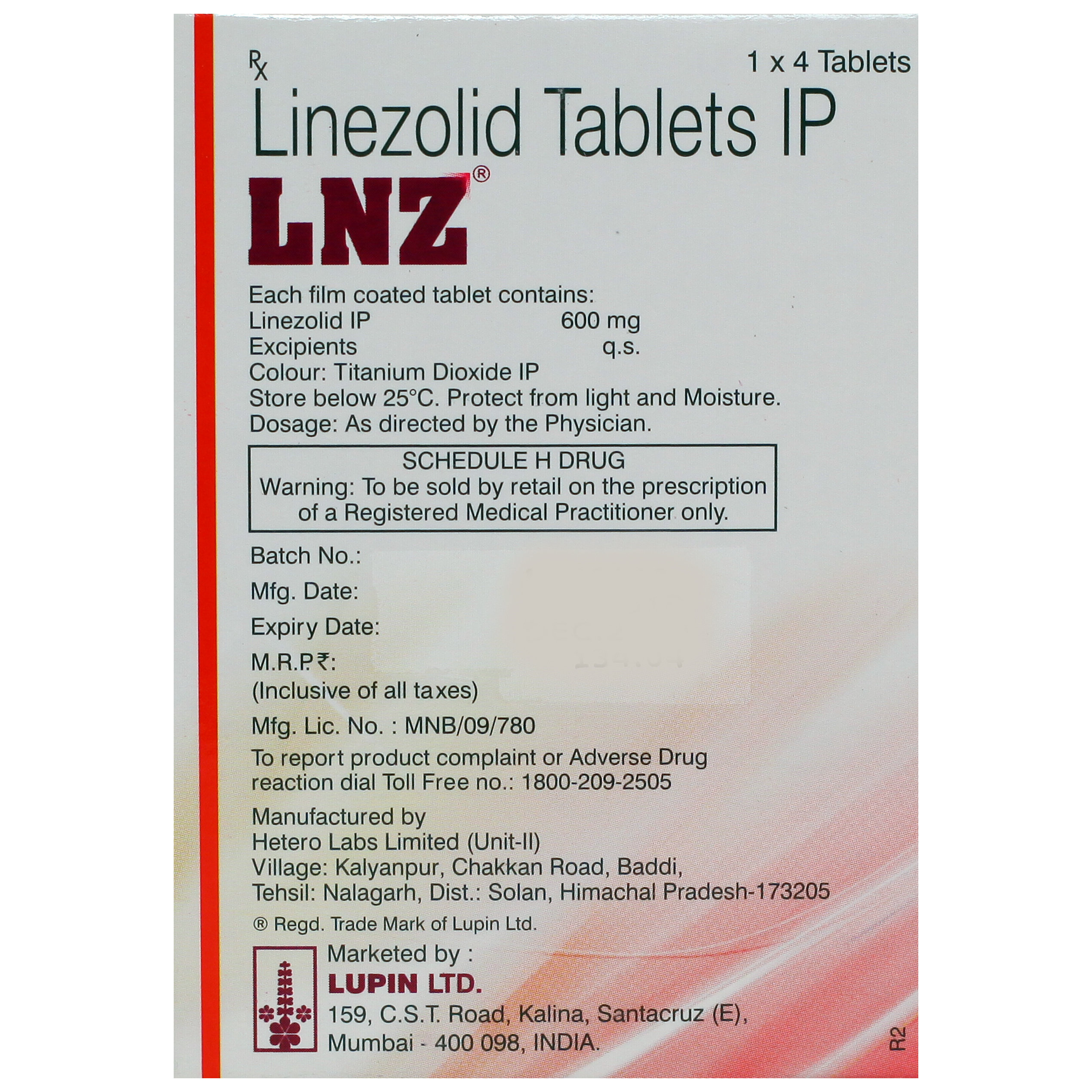 LNZ Tablet 4's, Pack of 4 TABLETS LNZ Tablet 4's, Pack of 4 TABLETS